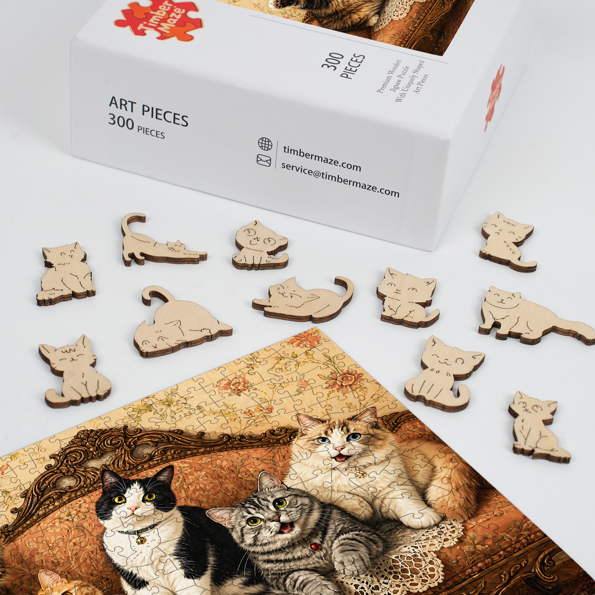 Cat on the Sofa - Wooden Jigsaw Puzzle