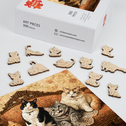 Cat on the Sofa - Wooden Jigsaw Puzzle