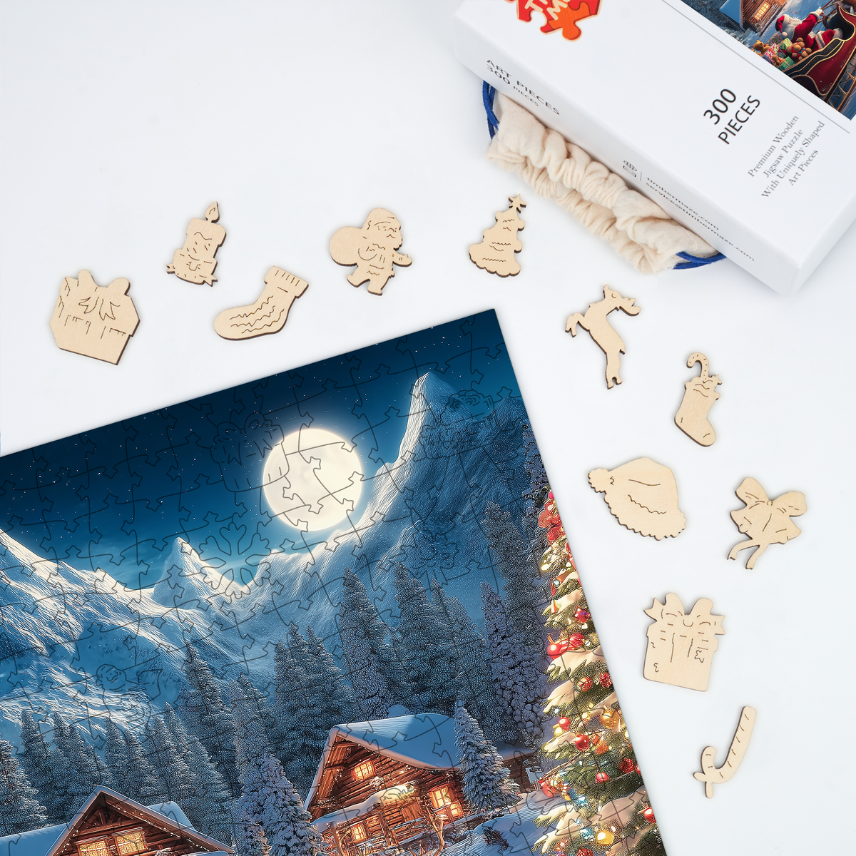 Santa's Sleigh Ride - Wooden Jigsaw Puzzle