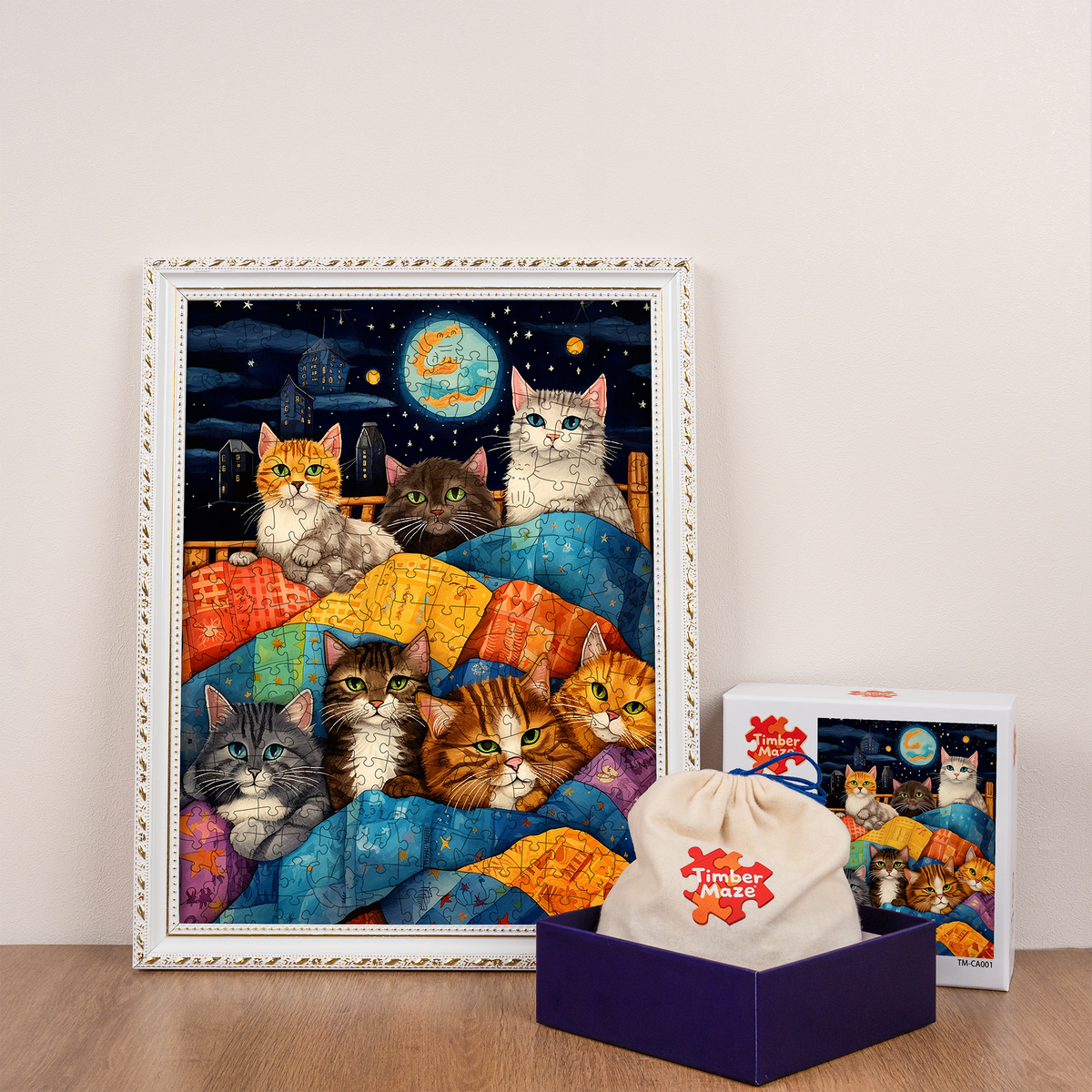 Cats in Space - Wooden Jigsaw Puzzle