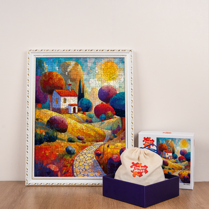 Cubist Country Home - Wooden Jigsaw Puzzle