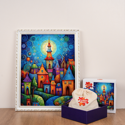 Fantasy Town - Wooden Jigsaw Puzzle