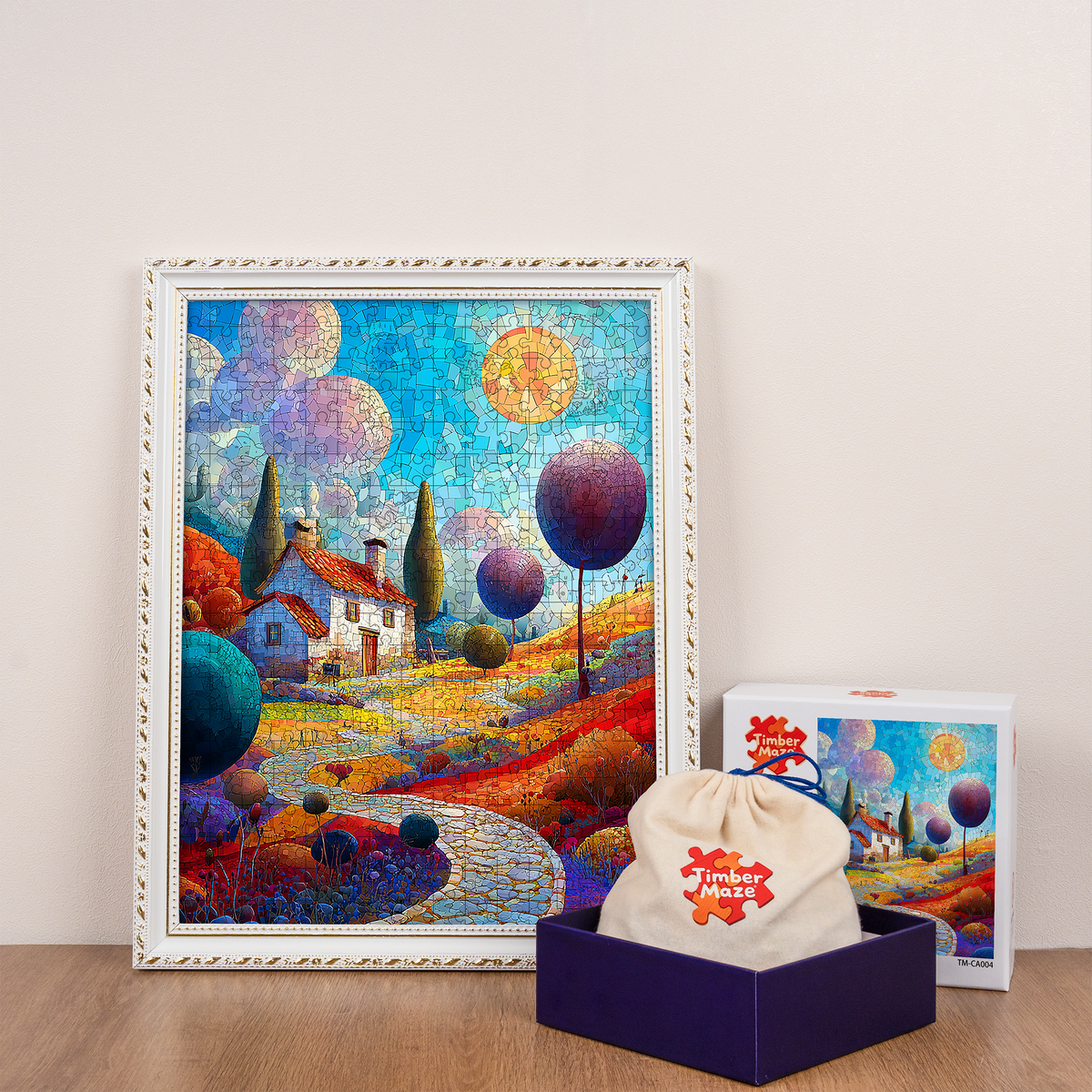 Geometric Garden Retreat - Wooden Jigsaw Puzzle