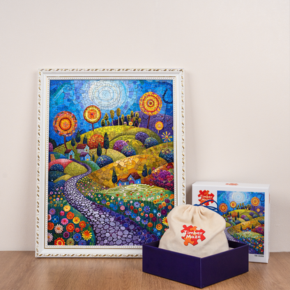 Mosaic Sunflower Valley - Wooden Jigsaw Puzzle