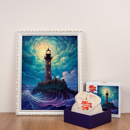 Stormy Lighthouse - Wooden Jigsaw Puzzle