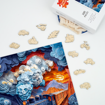 Breaking Through the Clouds - Wooden Jigsaw Puzzle