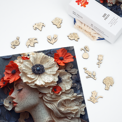 Floral Muse - Wooden Jigsaw Puzzle