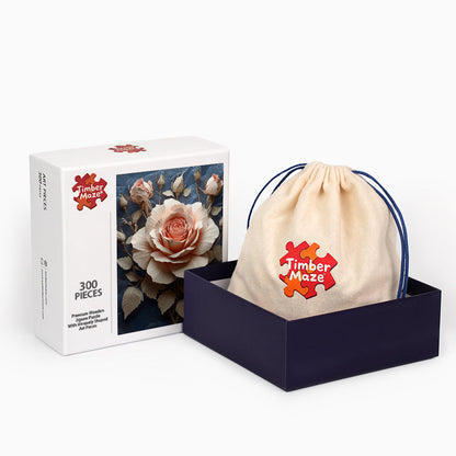 Paper Rose - Wooden Jigsaw Puzzle