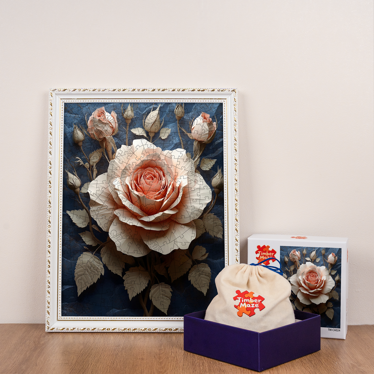 Paper Rose - Wooden Jigsaw Puzzle