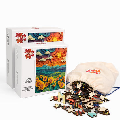 Sunflower Dreams - Wooden Jigsaw Puzzle