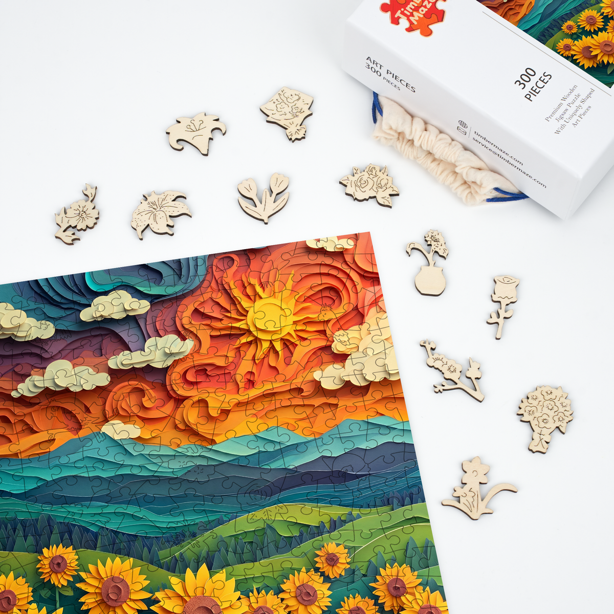 Sunflower Dreams - Wooden Jigsaw Puzzle