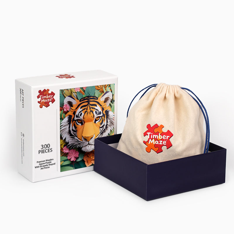 Tiger's Bloom - Wooden Jigsaw Puzzle
