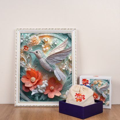 Whispers of the Hummingbird - Wooden Jigsaw Puzzle