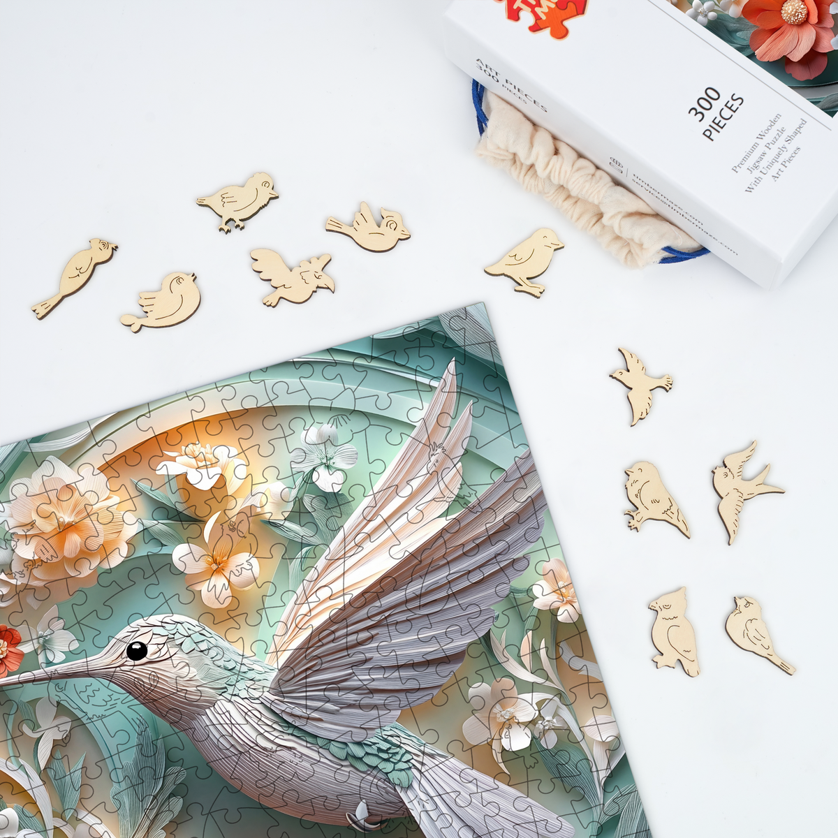 Whispers of the Hummingbird - Wooden Jigsaw Puzzle