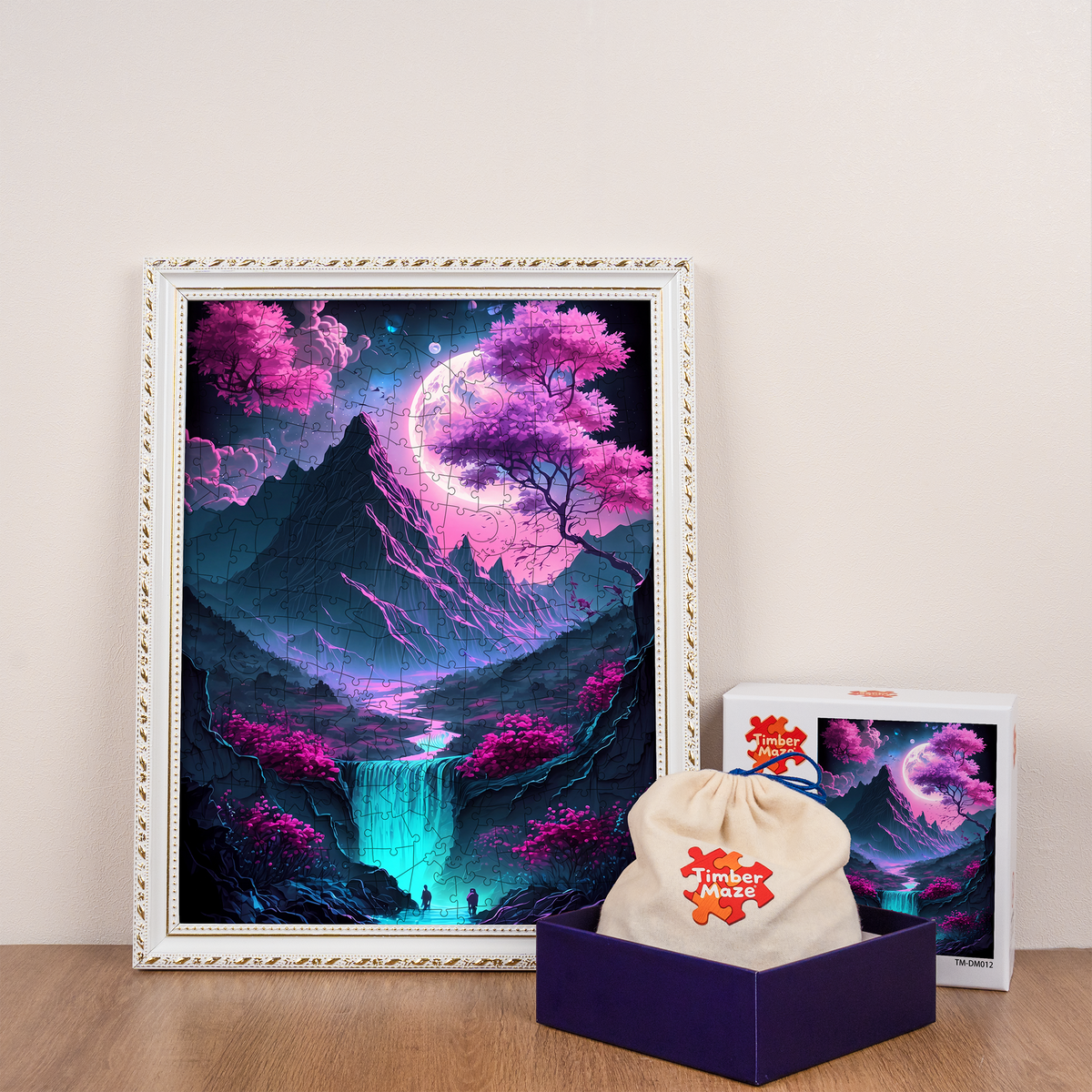 sakura valley art - Wooden Jigsaw Puzzle