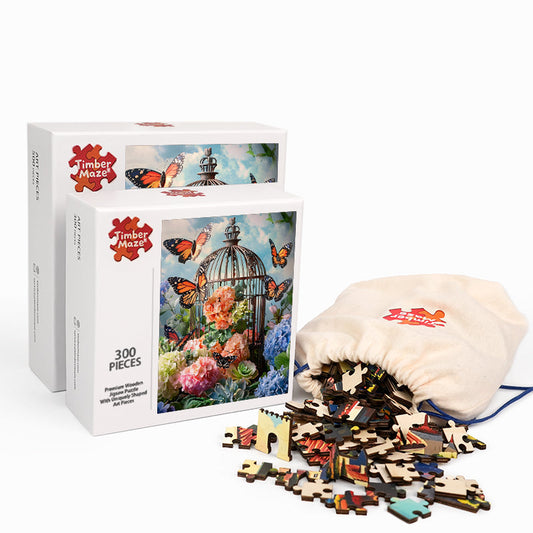 Butterfly Garden - Wooden Jigsaw Puzzle