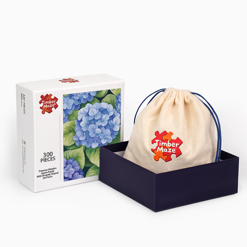 Clustered Hydrangeas - Wooden Jigsaw Puzzle