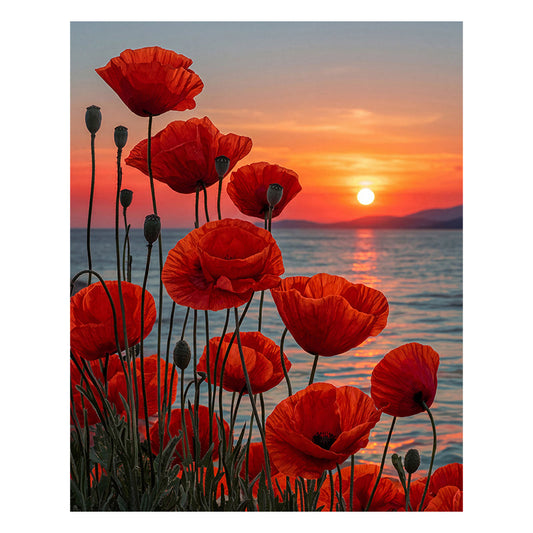 Crimson Dusk - Wooden Jigsaw Puzzle