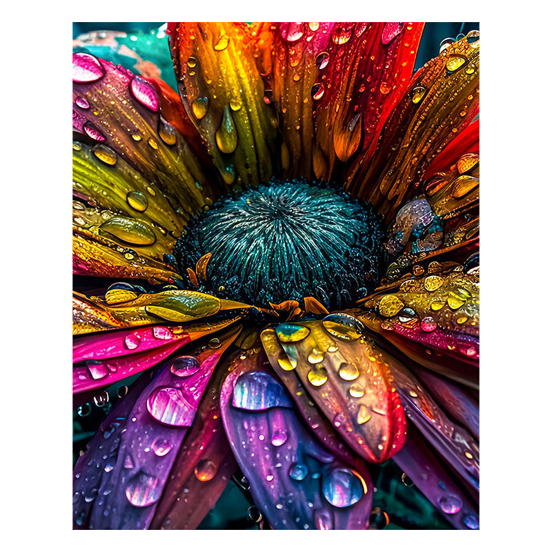 flower with raindrops - Wooden Jigsaw Puzzle