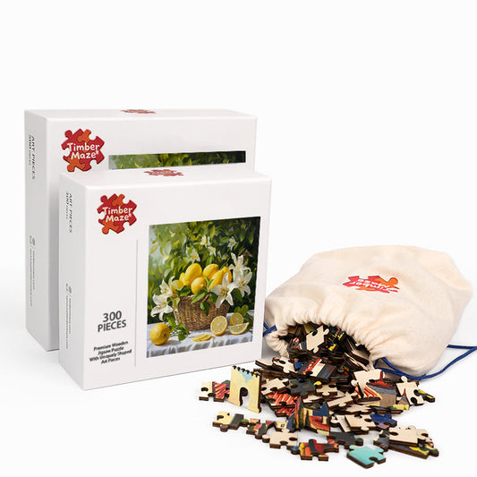 Lemon & Lilies - Wooden Jigsaw Puzzle