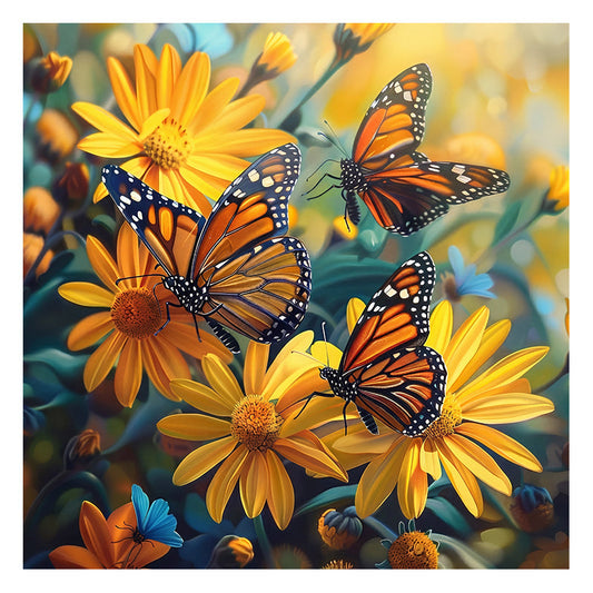 Monarchs in Bloom - Wooden Jigsaw Puzzle