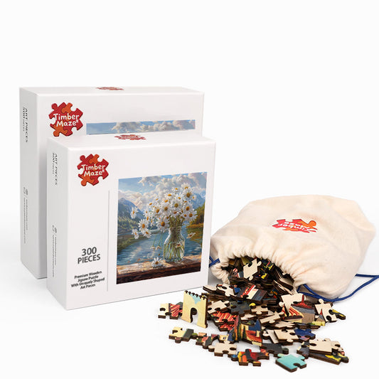 Mountain Daisies - Wooden Jigsaw Puzzle