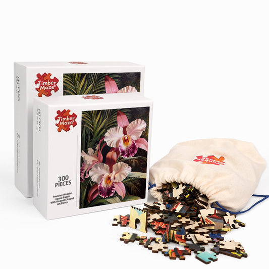 Pink Orchid - Wooden Jigsaw Puzzle