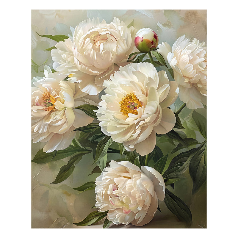 White peonies - Wooden Jigsaw Puzzle