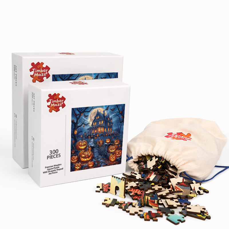 Pumpkin Manor - Wooden Jigsaw Puzzle