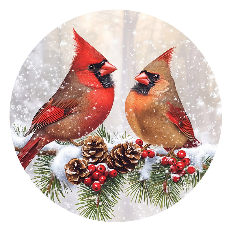 Winter Cardinals - Wooden Jigsaw Puzzle