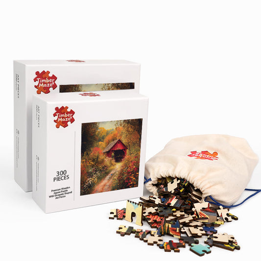 Autumn Bridge - Wooden Jigsaw Puzzle