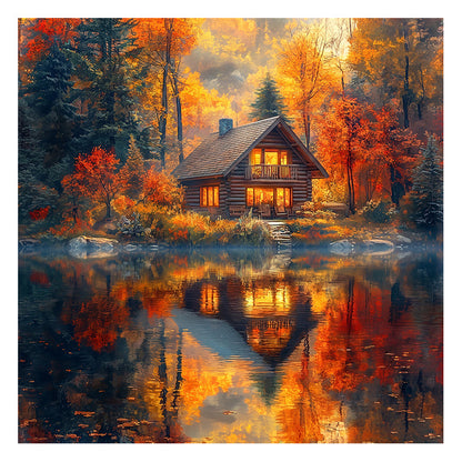Autumn Cabin - Wooden Jigsaw Puzzle