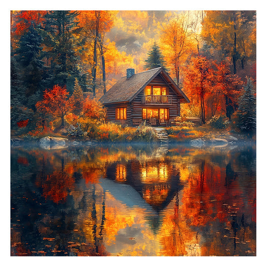 Autumn Cabin - Wooden Jigsaw Puzzle