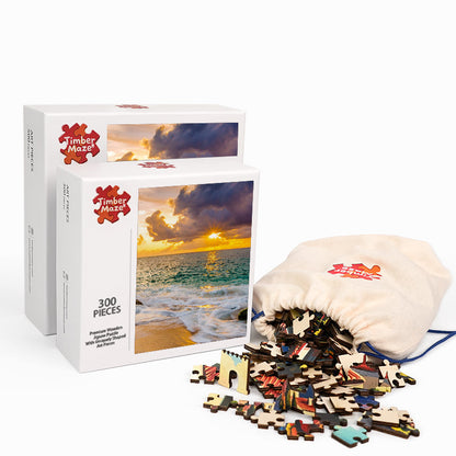 colorful beach - Wooden Jigsaw Puzzle