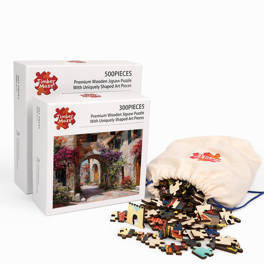 Mediterranean Alley - Wooden Jigsaw Puzzle
