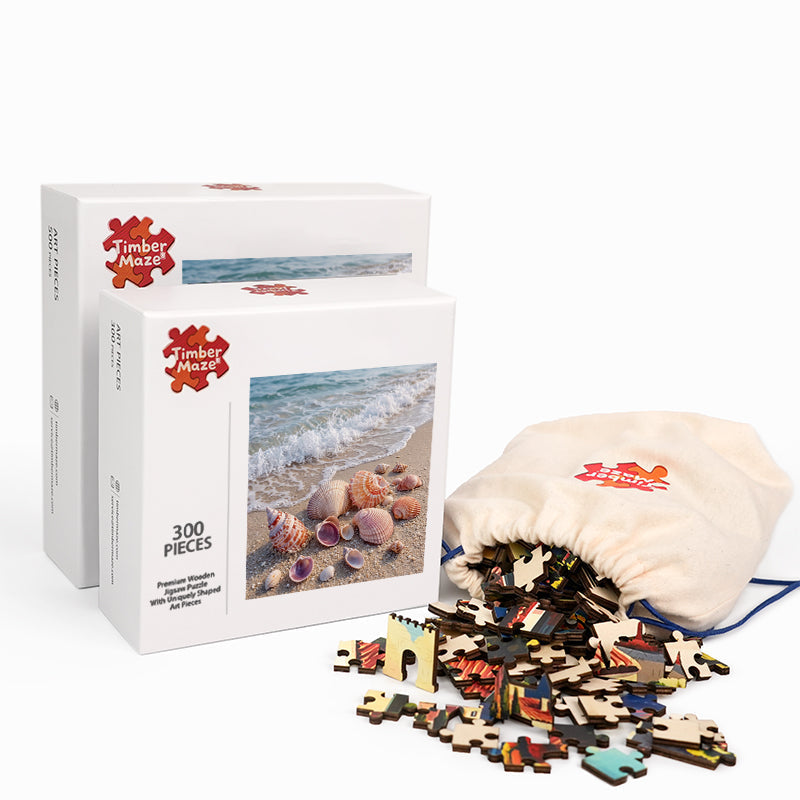 Seashells by the Sea - Wooden Jigsaw Puzzle