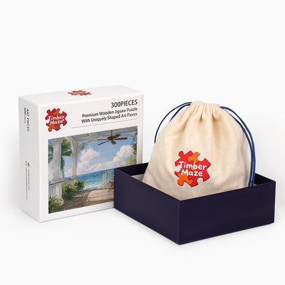 Seaside Porch Serenity - Wooden Jigsaw Puzzle