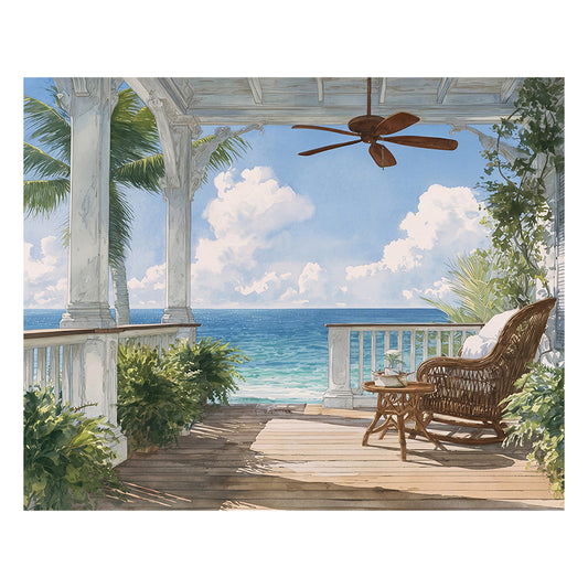 Seaside Porch Serenity - Wooden Jigsaw Puzzle