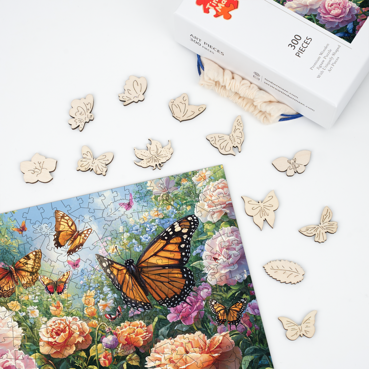 Butterfly Garden - Wooden Jigsaw Puzzle
