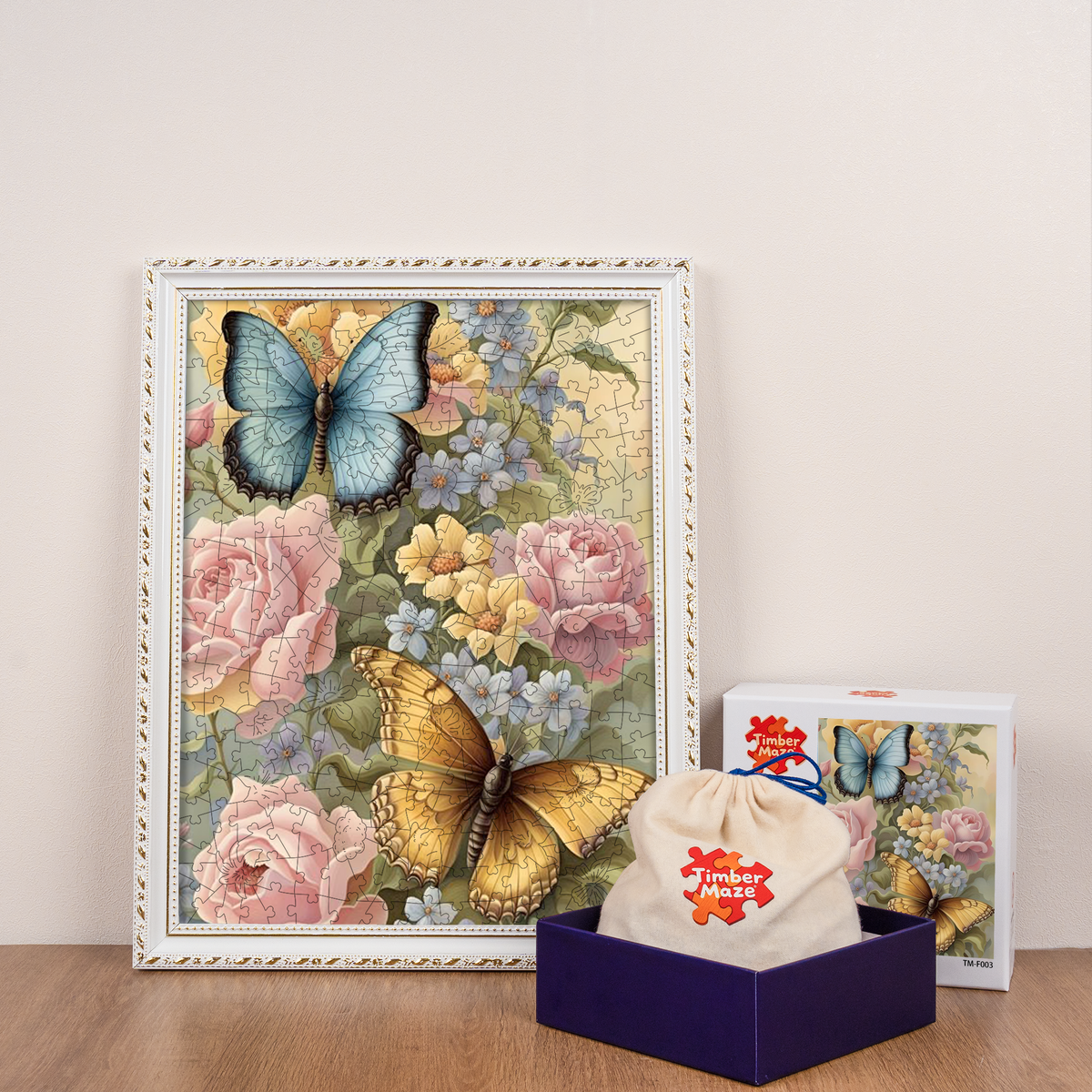 Flowers Butterflies - Wooden Jigsaw Puzzle