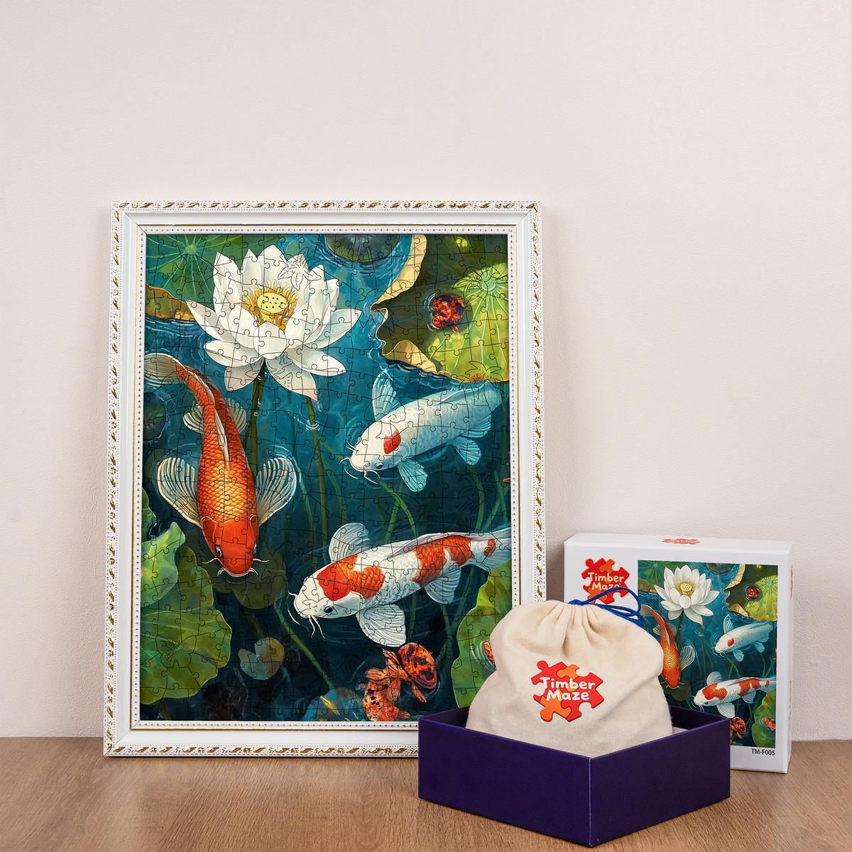 Koi in the Pond - Wooden Jigsaw Puzzle