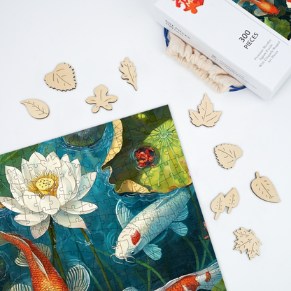 Koi in the Pond - Wooden Jigsaw Puzzle