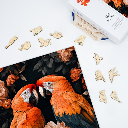 Parrot Couple - Wooden Jigsaw Puzzle