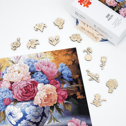 Peony Vase - Wooden Jigsaw Puzzle