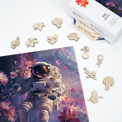 Space Walk in a Dreamlike Cosmos - Wooden Jigsaw Puzzle