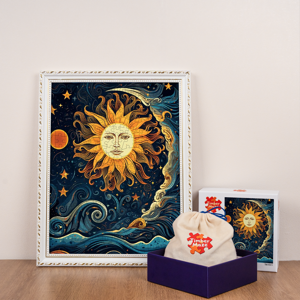 The Sun and Moon Dance Together - Wooden Jigsaw Puzzle