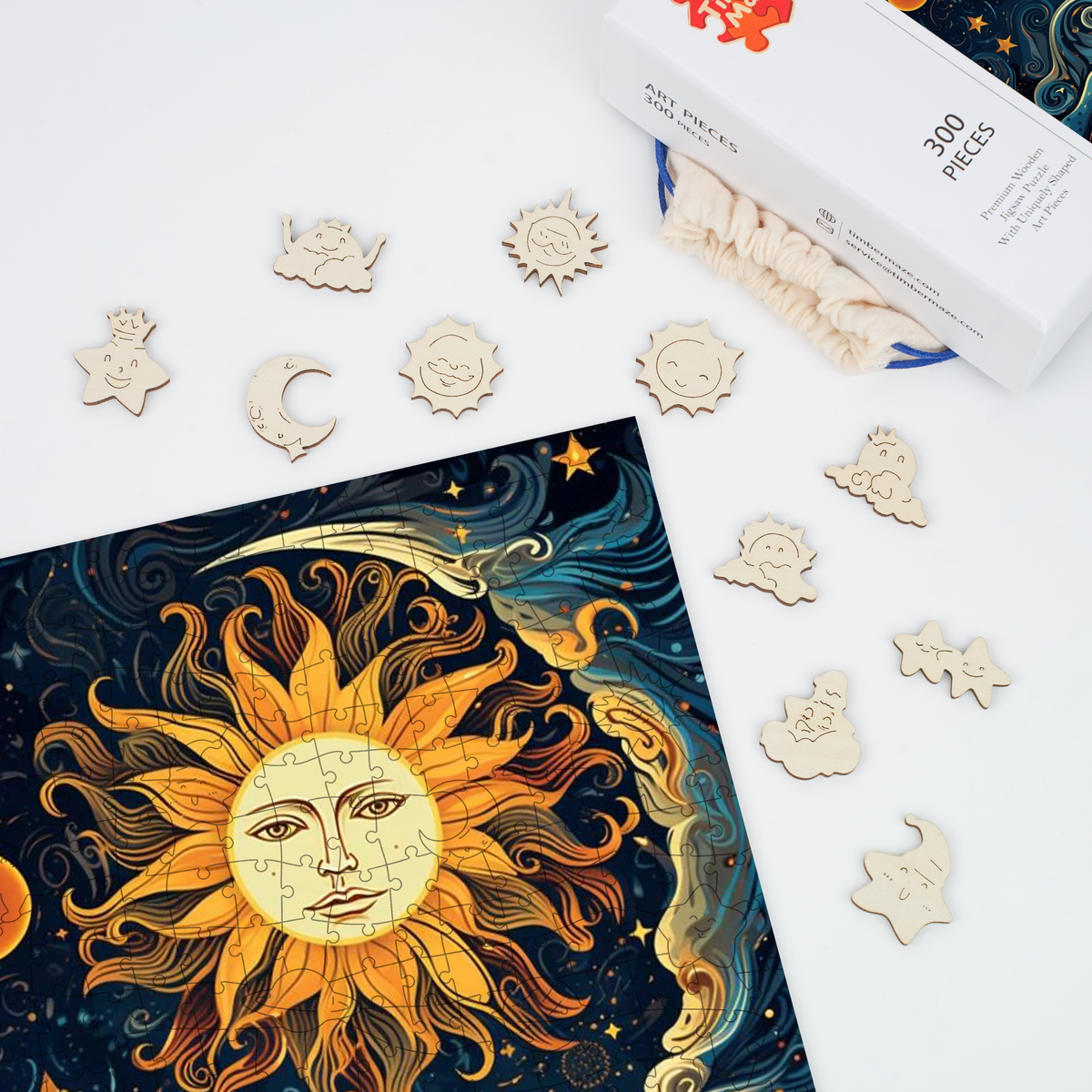 The Sun and Moon Dance Together - Wooden Jigsaw Puzzle