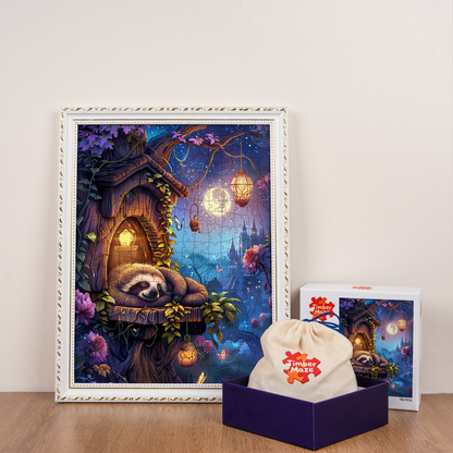 Moonlit Slumber - Wooden Jigsaw Puzzle