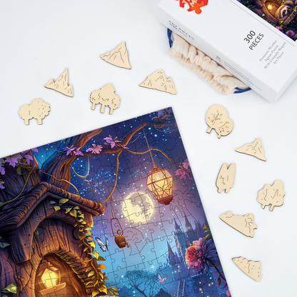Moonlit Slumber - Wooden Jigsaw Puzzle