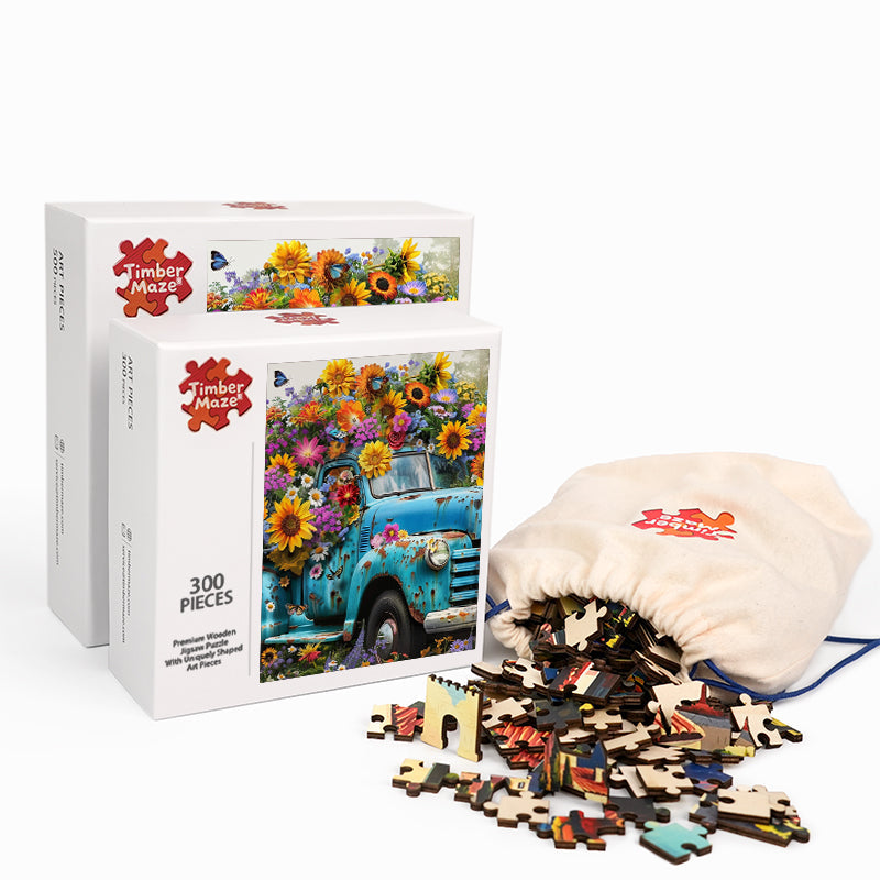 Flower Truck - Wooden Jigsaw Puzzle